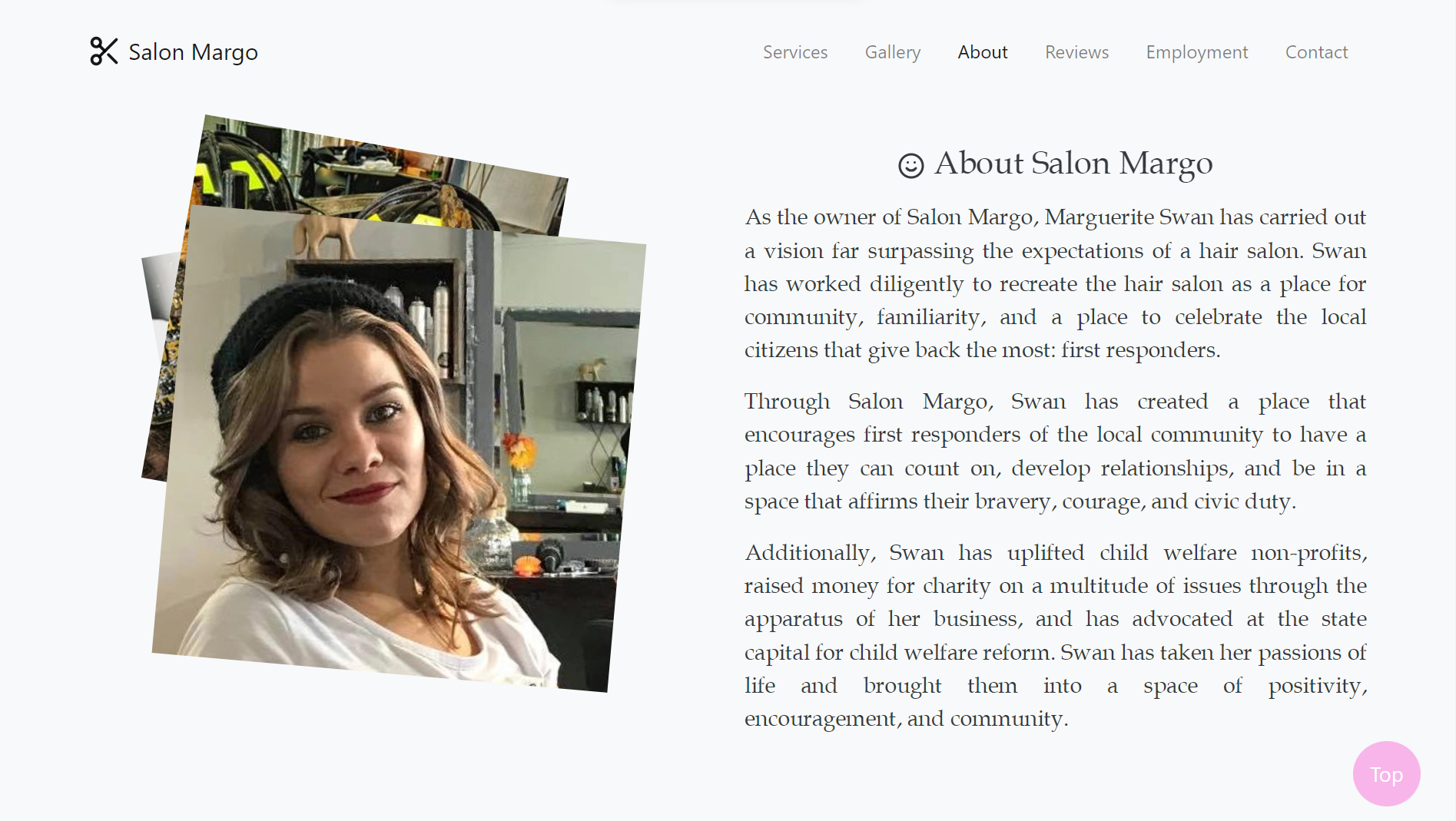 Salon Margo About Page