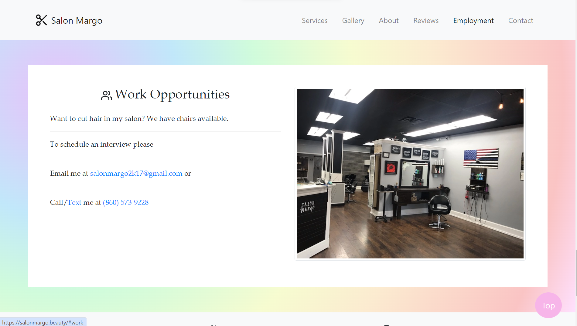 Salon Margo Jobs Page